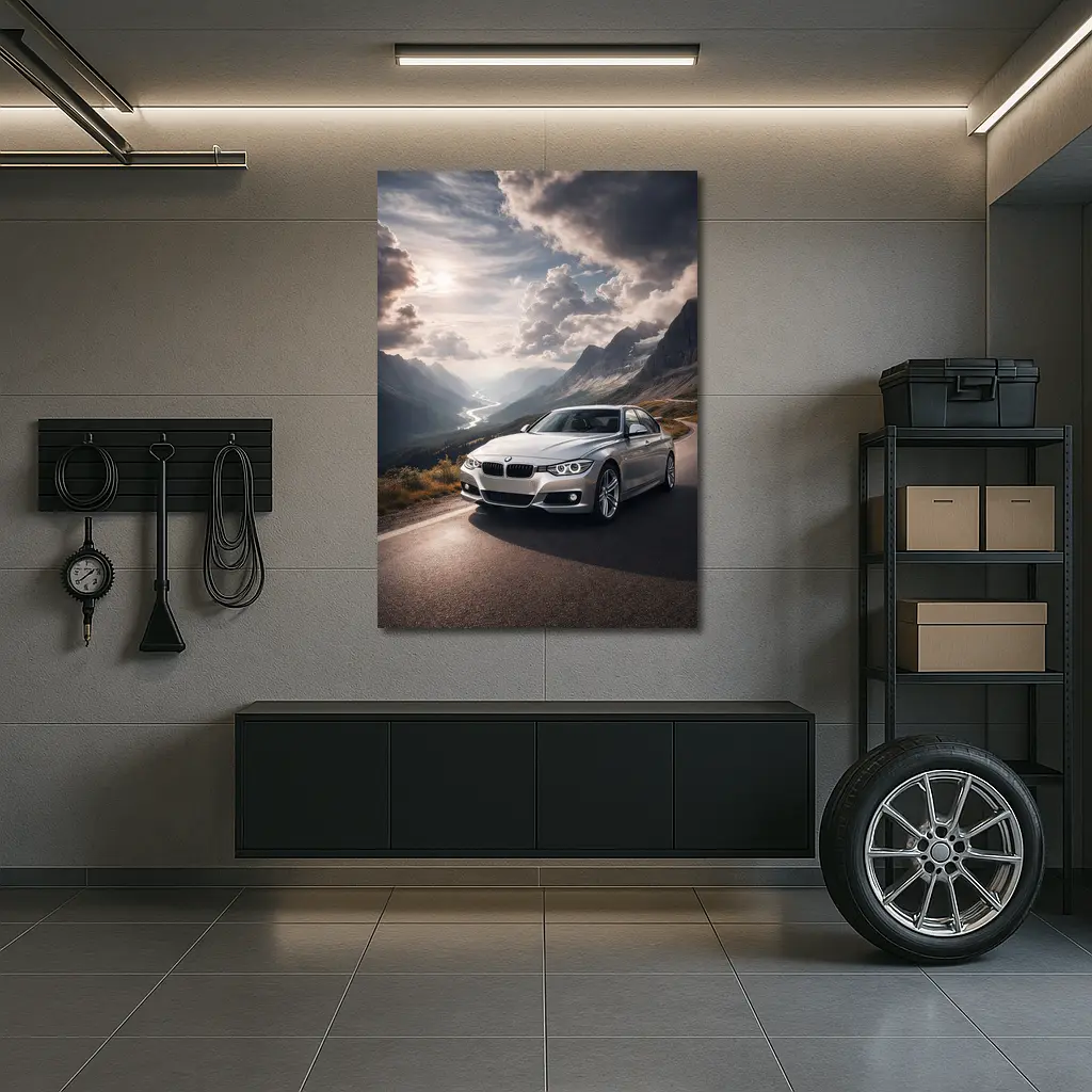 BMW 3 Series Mountain Road Silver – Wall Art