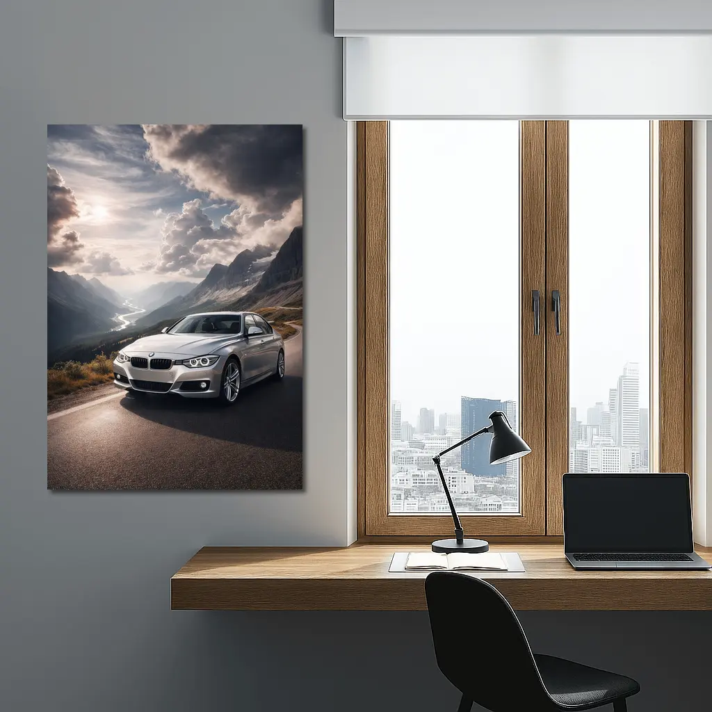 BMW 3 Series Mountain Road Silver – Wall Art
