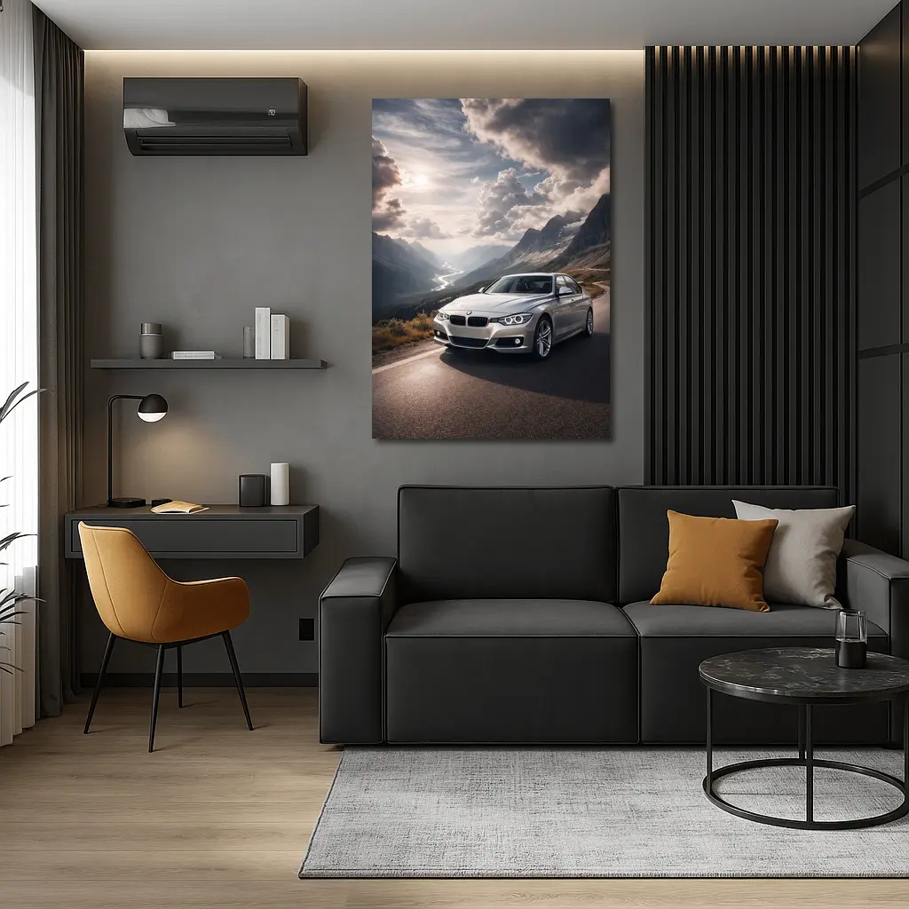 BMW 3 Series Mountain Road Silver – Wall Art
