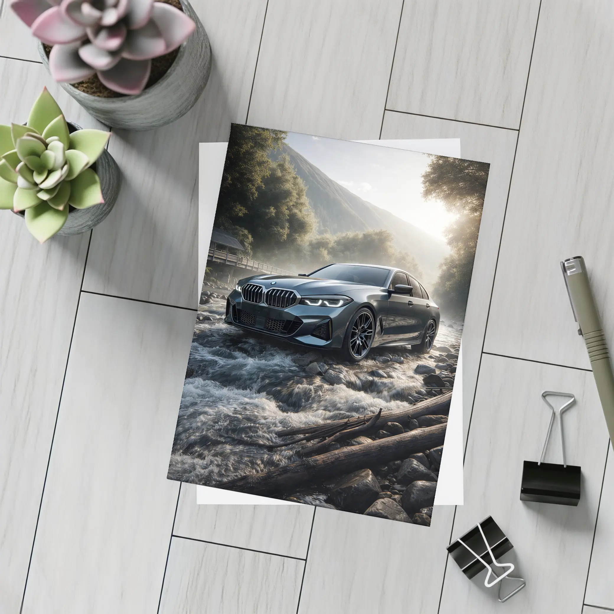 BMW Three Series Dark River Mountain Setting – Postcards