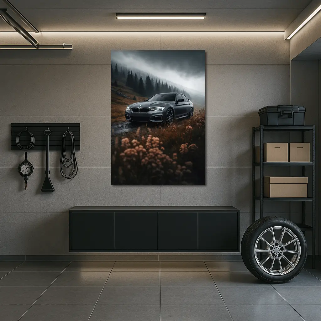 BMW 3 Series Dark Moody Mountain Road – Wall Art