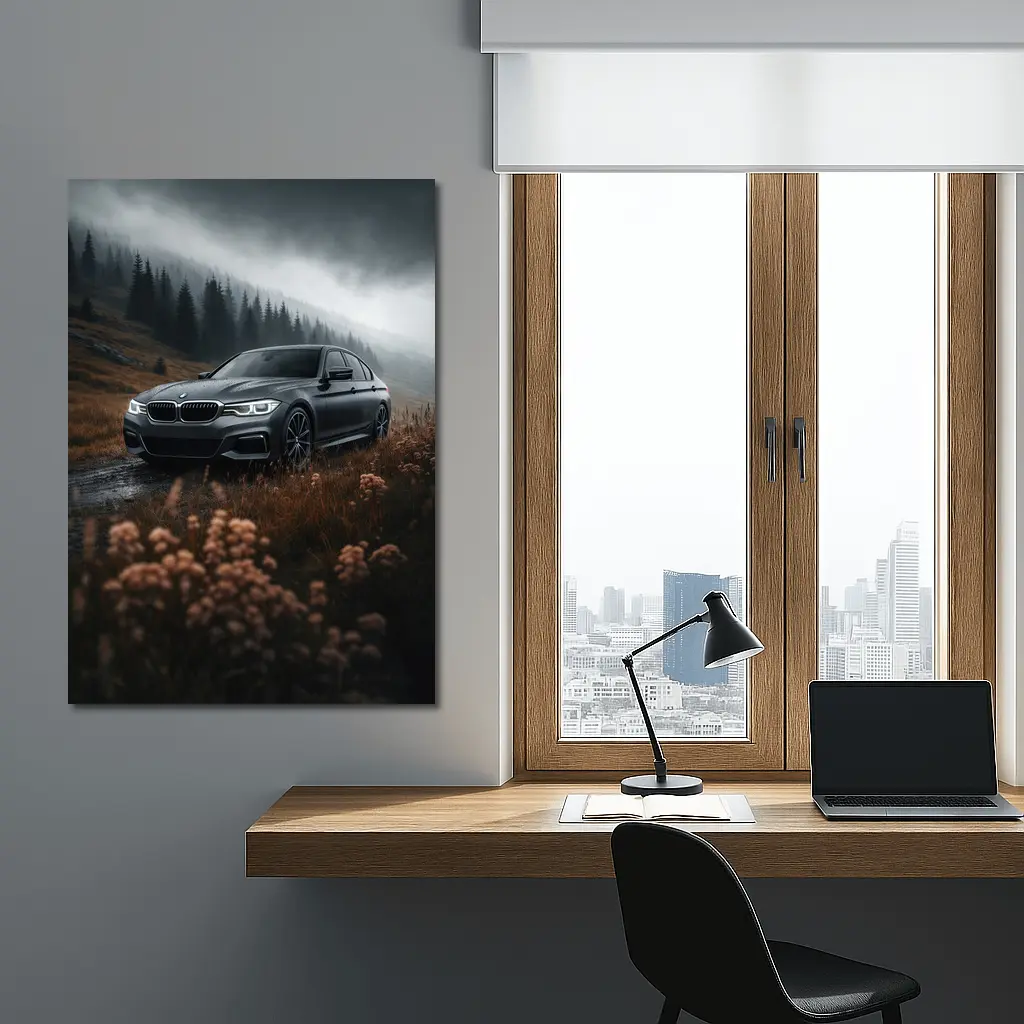 BMW 3 Series Dark Moody Mountain Road – Wall Art