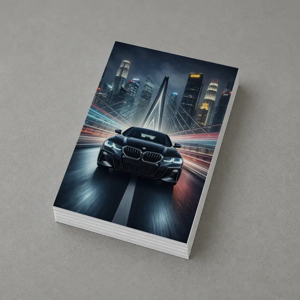 BMW Four Series Night City Bridge Drive – Postcards