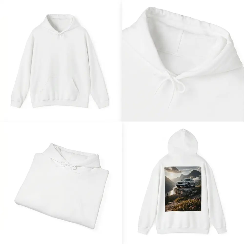 BMW 3 Series Silver Sedan Mountain Overlook – Hoodies
