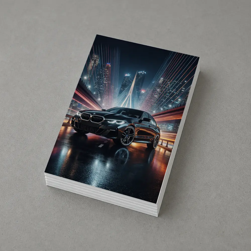BMW Three Series Black Night City Bridge – Postcards