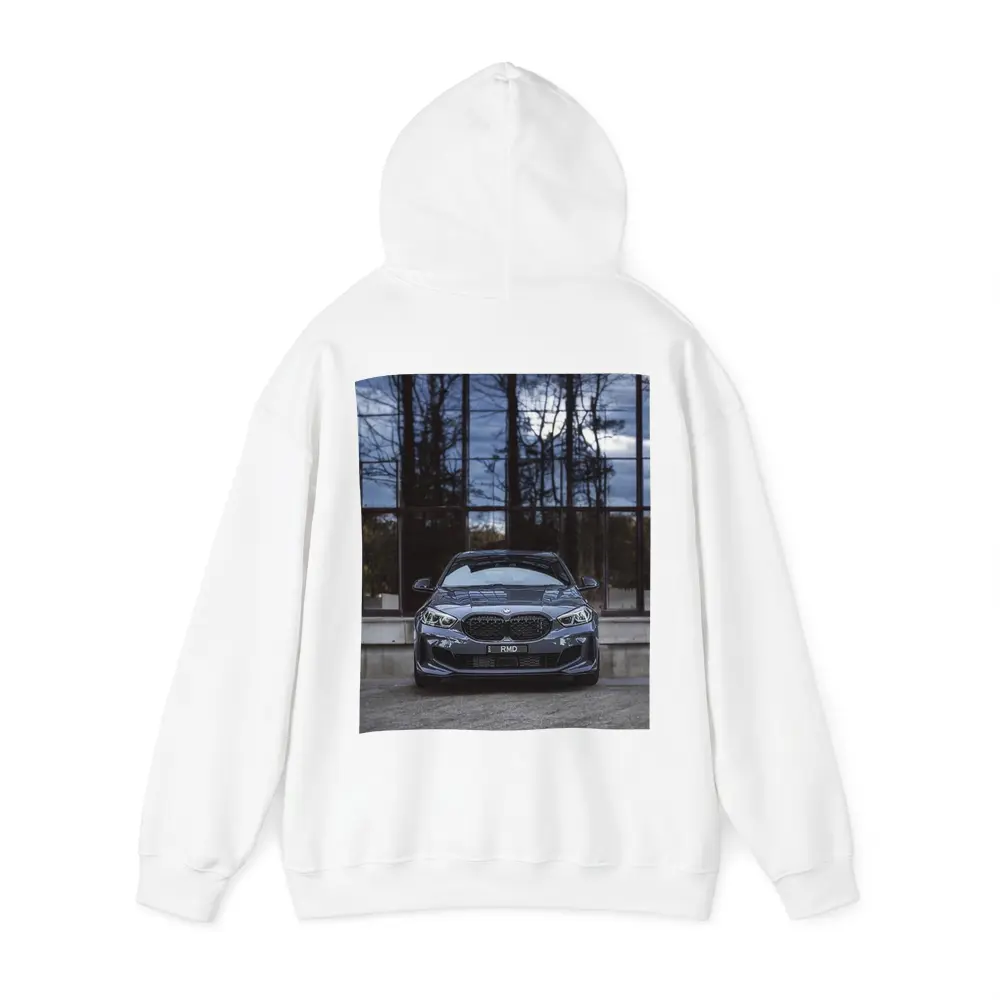 BMW M135i Front View Glass Building – Hoodies