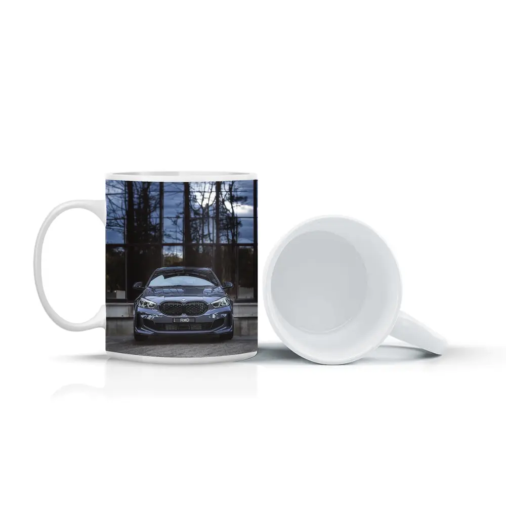 BMW M135i Front View Glass Building – Mugs
