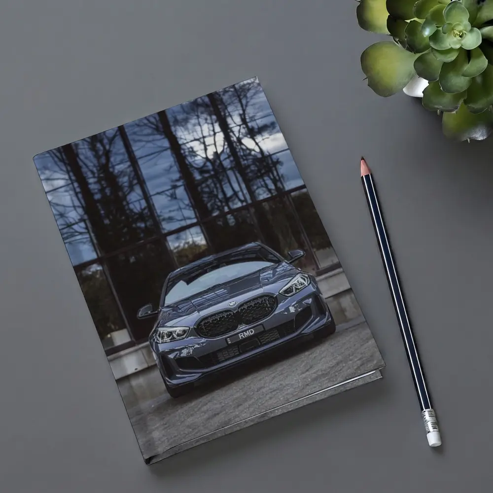 BMW M135i Front View Glass Building – Notebooks