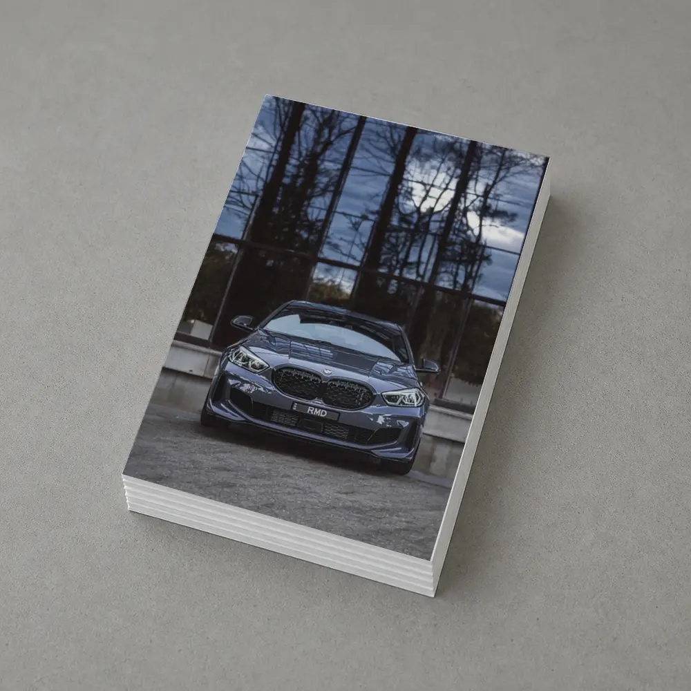 BMW M135i Front View Glass Building – Postcards