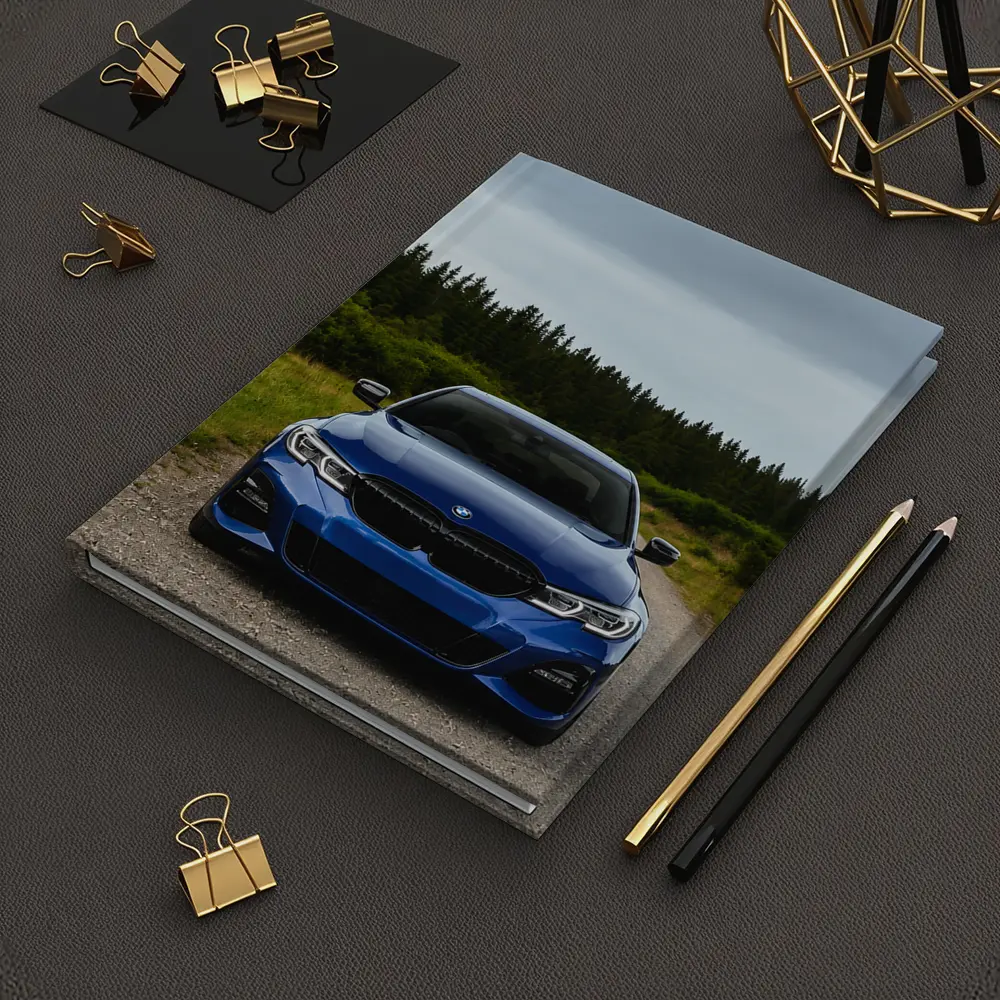 BMW 3 Series Blue Sedan Forest Road – Notebooks
