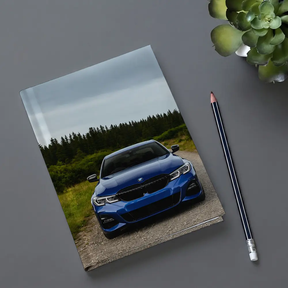 BMW 3 Series Blue Sedan Forest Road – Notebooks