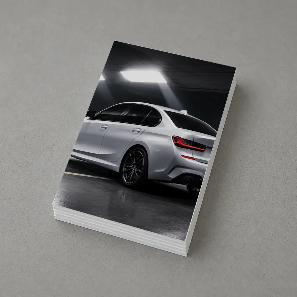 BMW 3 Series White Sedan Dark Garage – Postcards