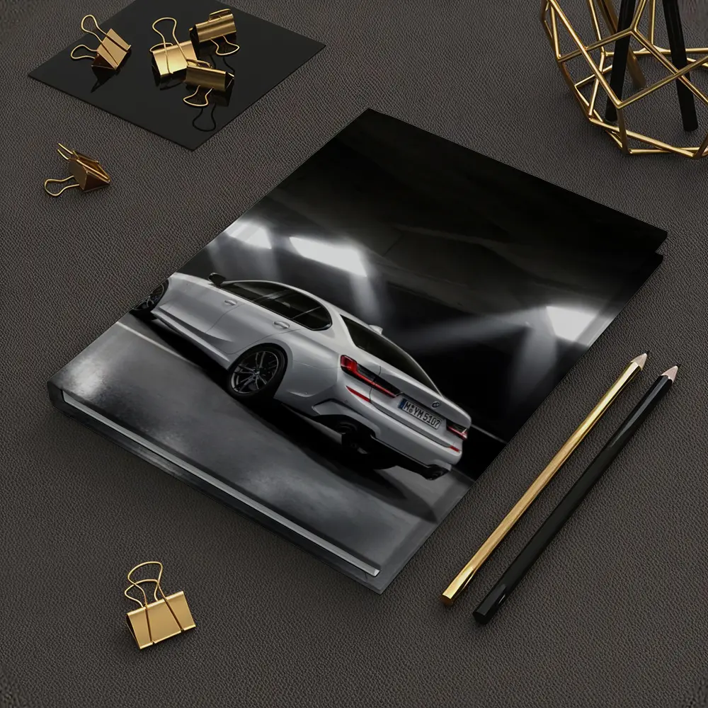 BMW 3 Series White Sedan Dark Garage – Notebooks