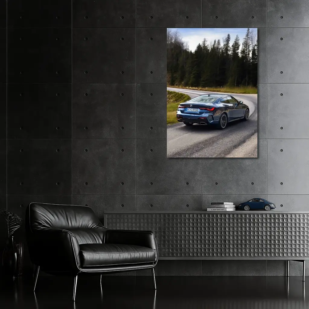 BMW 4 Series Coupe On Winding Forest Road – Wall Art
