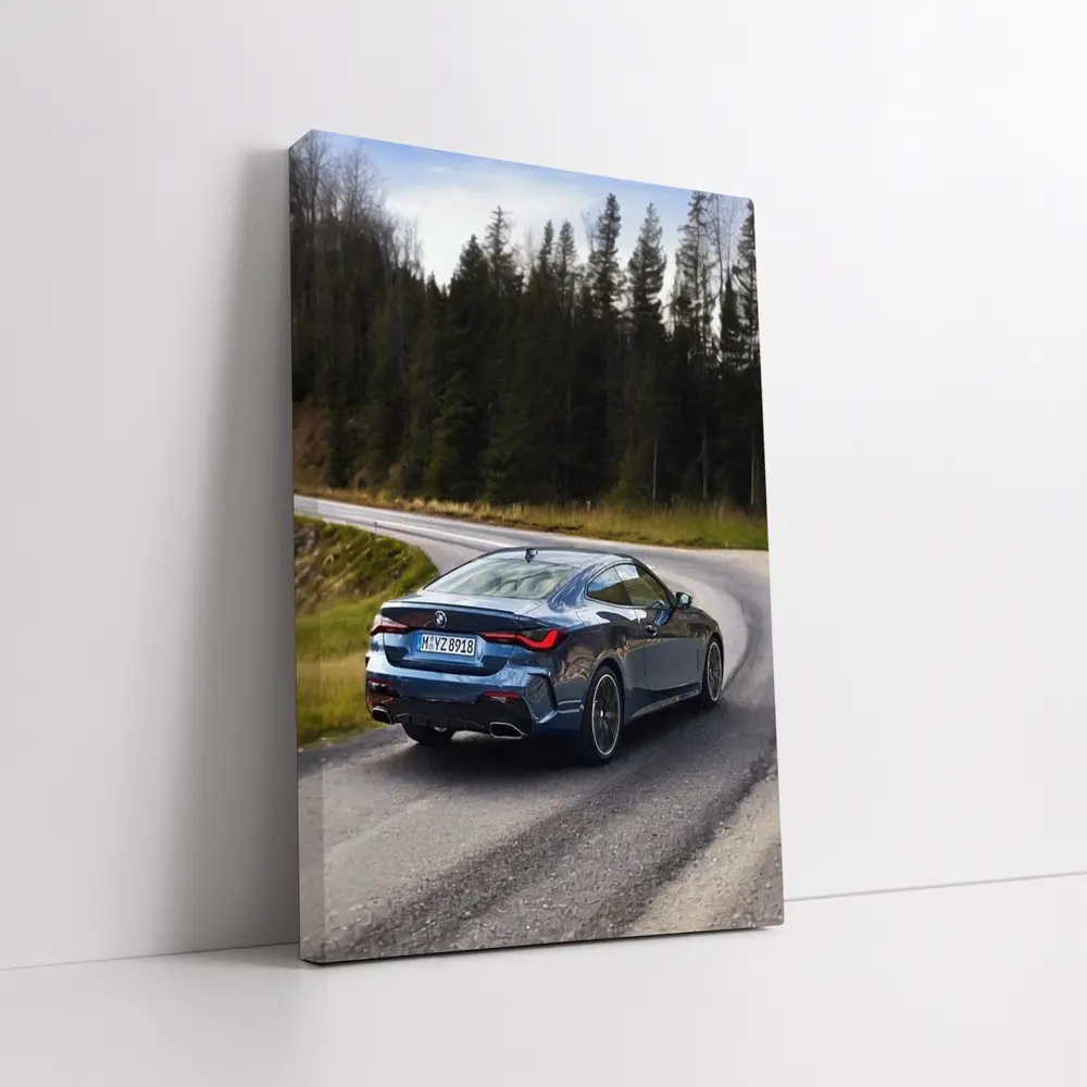 BMW 4 Series Coupe On Winding Forest Road – Wall Art