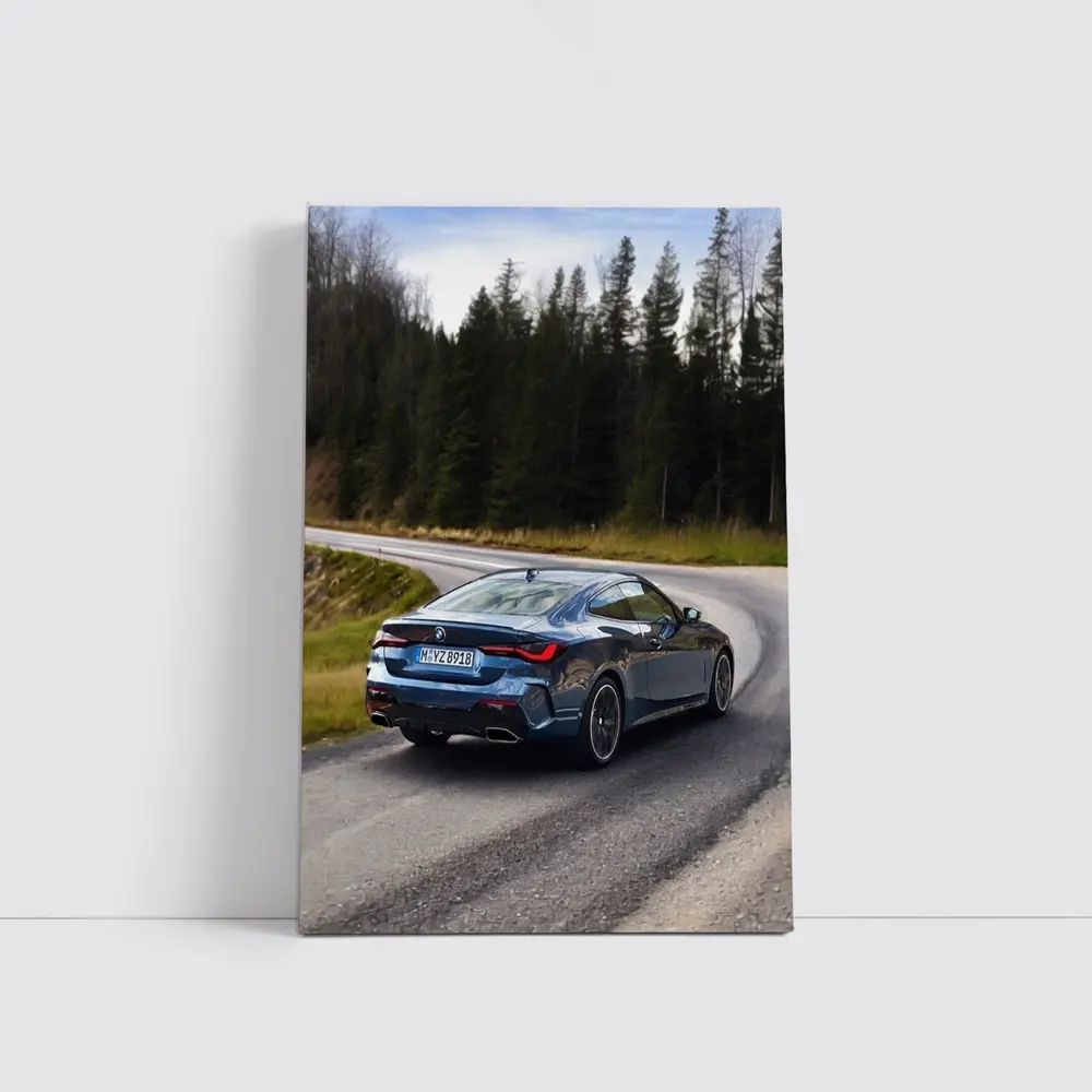 BMW 4 Series Coupe On Winding Forest Road – Wall Art