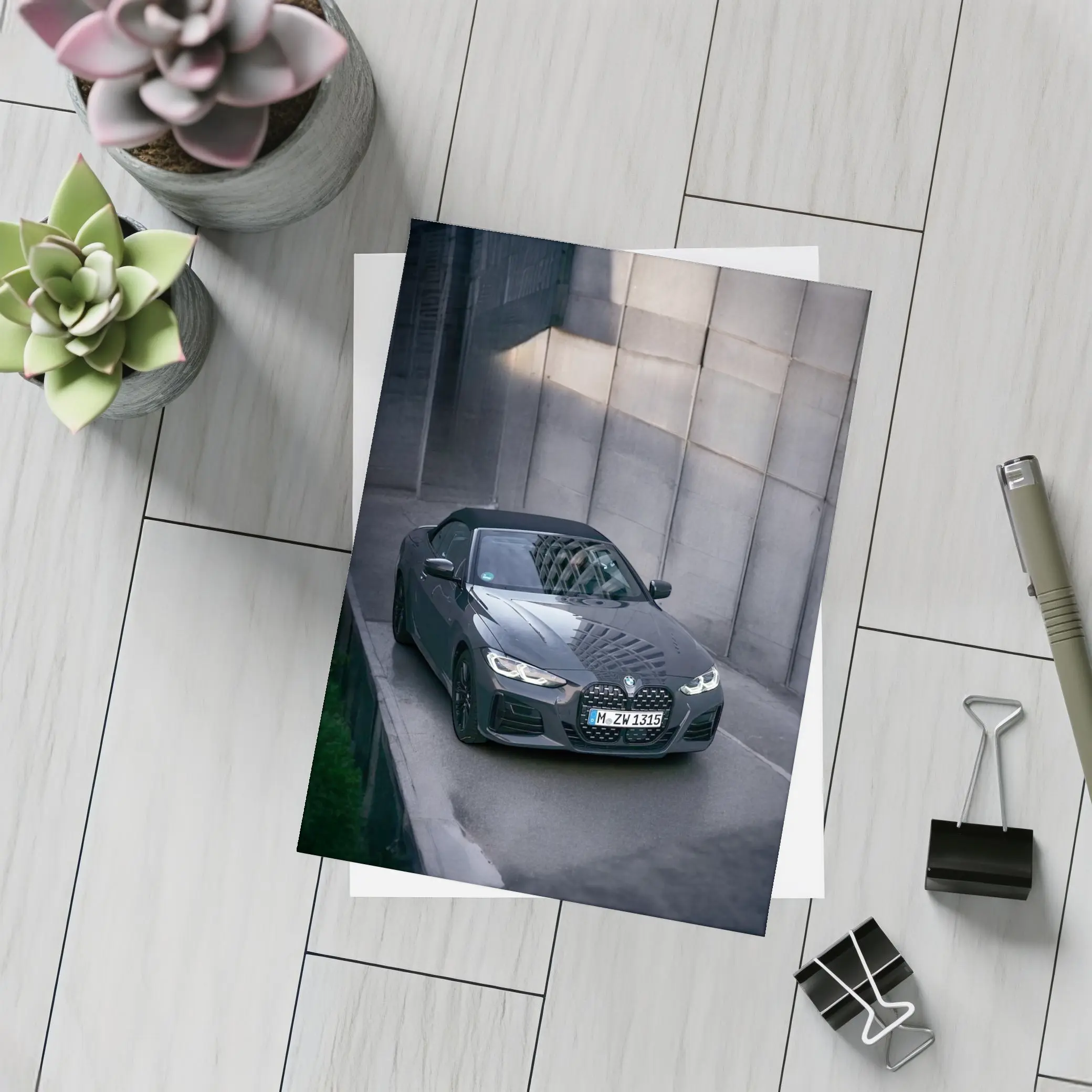 BMW 4 Series Convertible Gray Urban Wall – Postcards