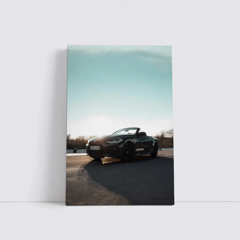 BMW 4 Series Convertible Black Open Road – Wall Art