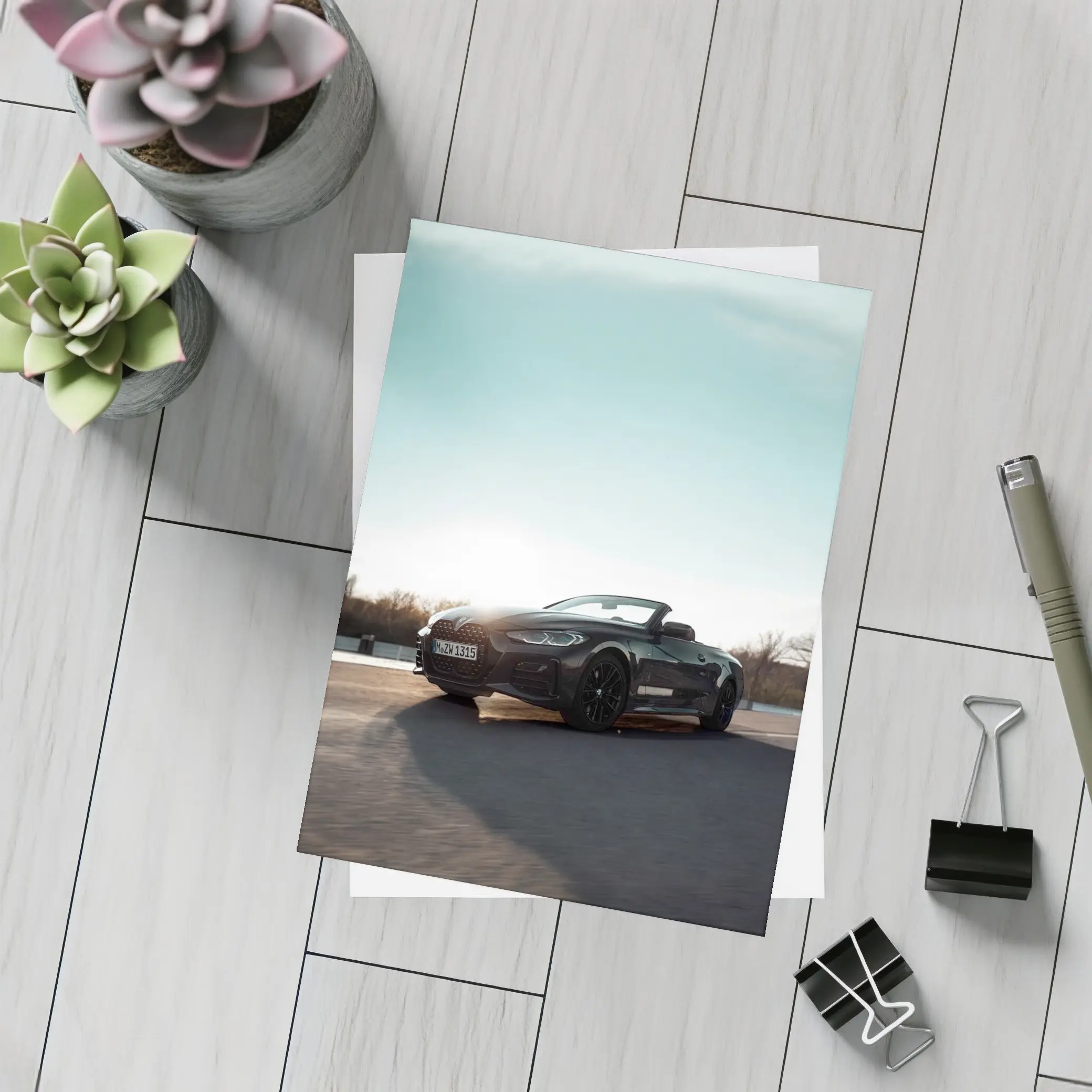 BMW 4 Series Convertible Black Open Road – Postcards