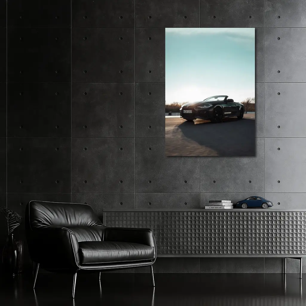 BMW 4 Series Convertible Black Open Road – Wall Art