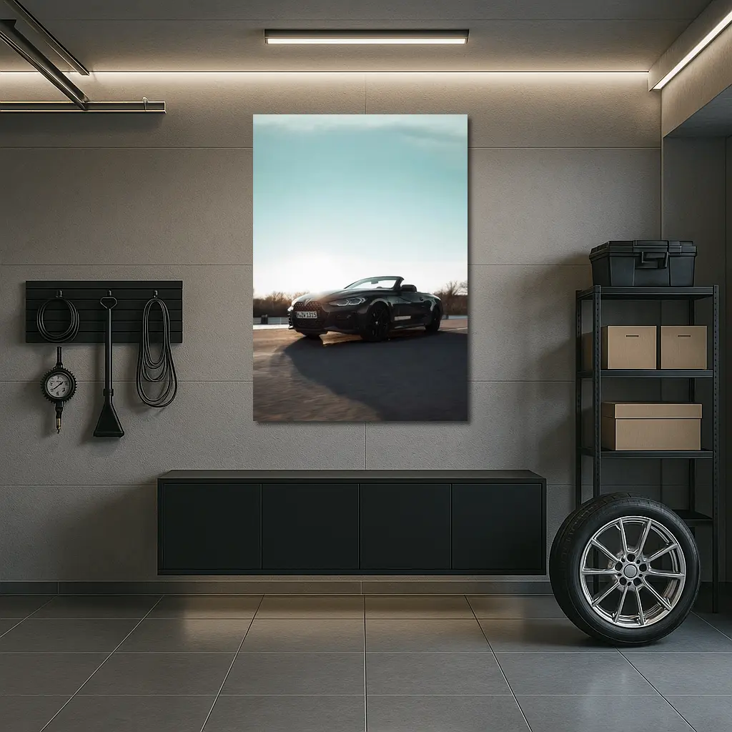 BMW 4 Series Convertible Black Open Road – Wall Art