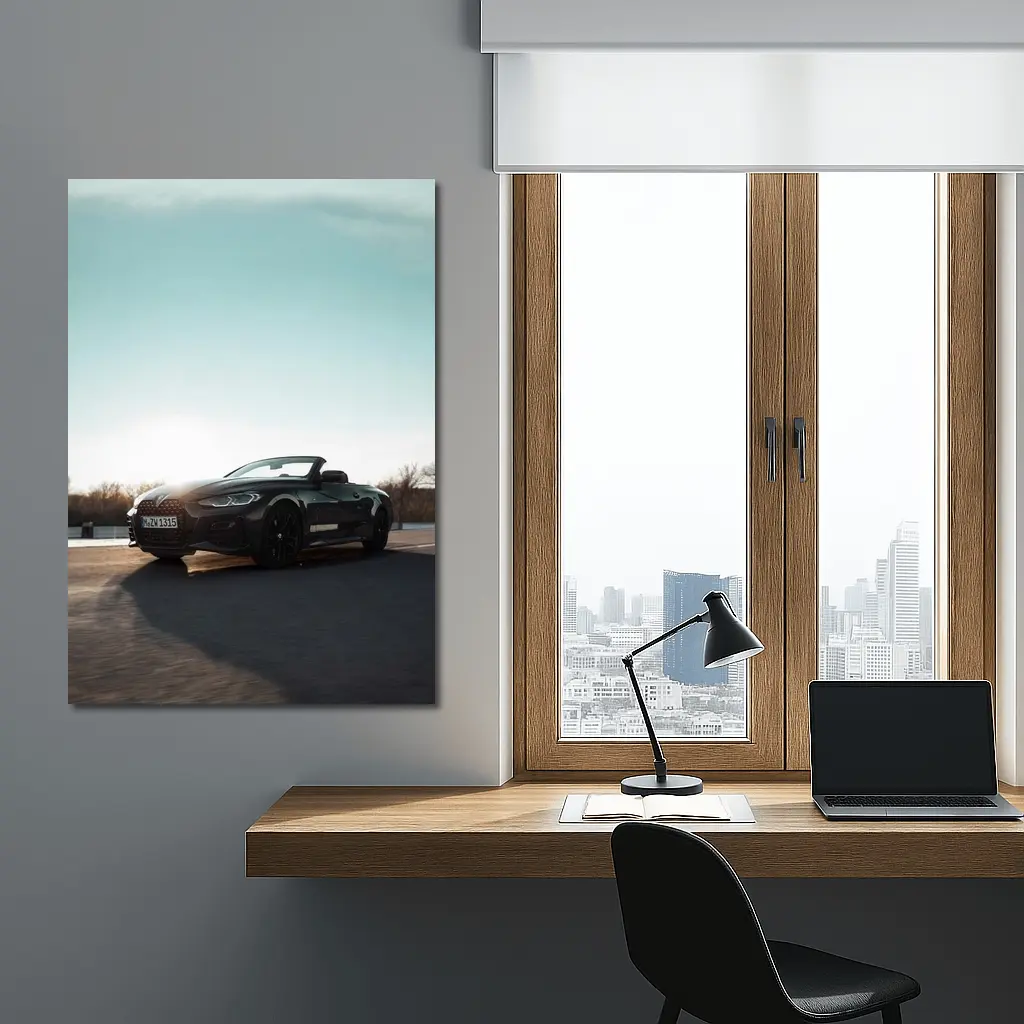 BMW 4 Series Convertible Black Open Road – Wall Art