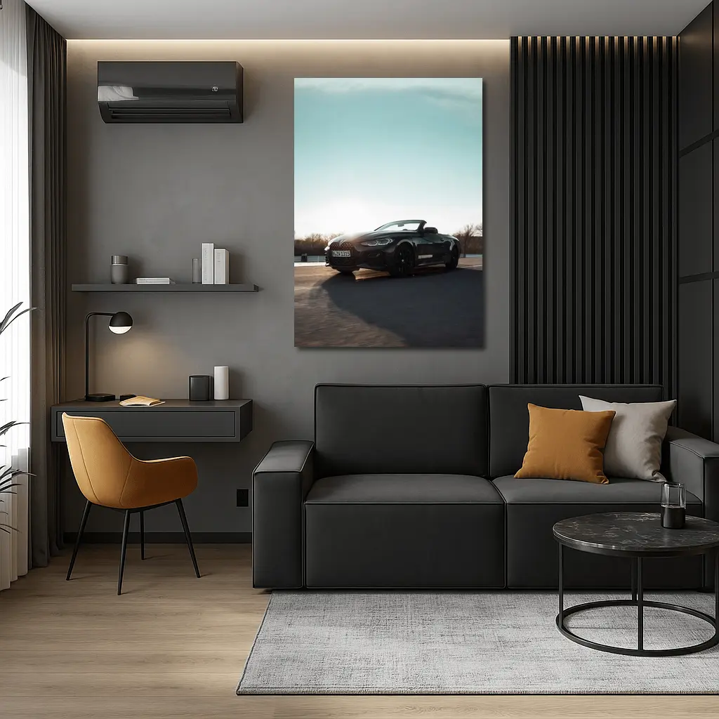 BMW 4 Series Convertible Black Open Road – Wall Art