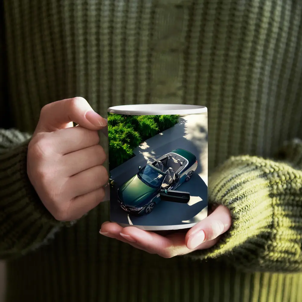 BMW 4 Series Convertible Green Aerial View – Mugs