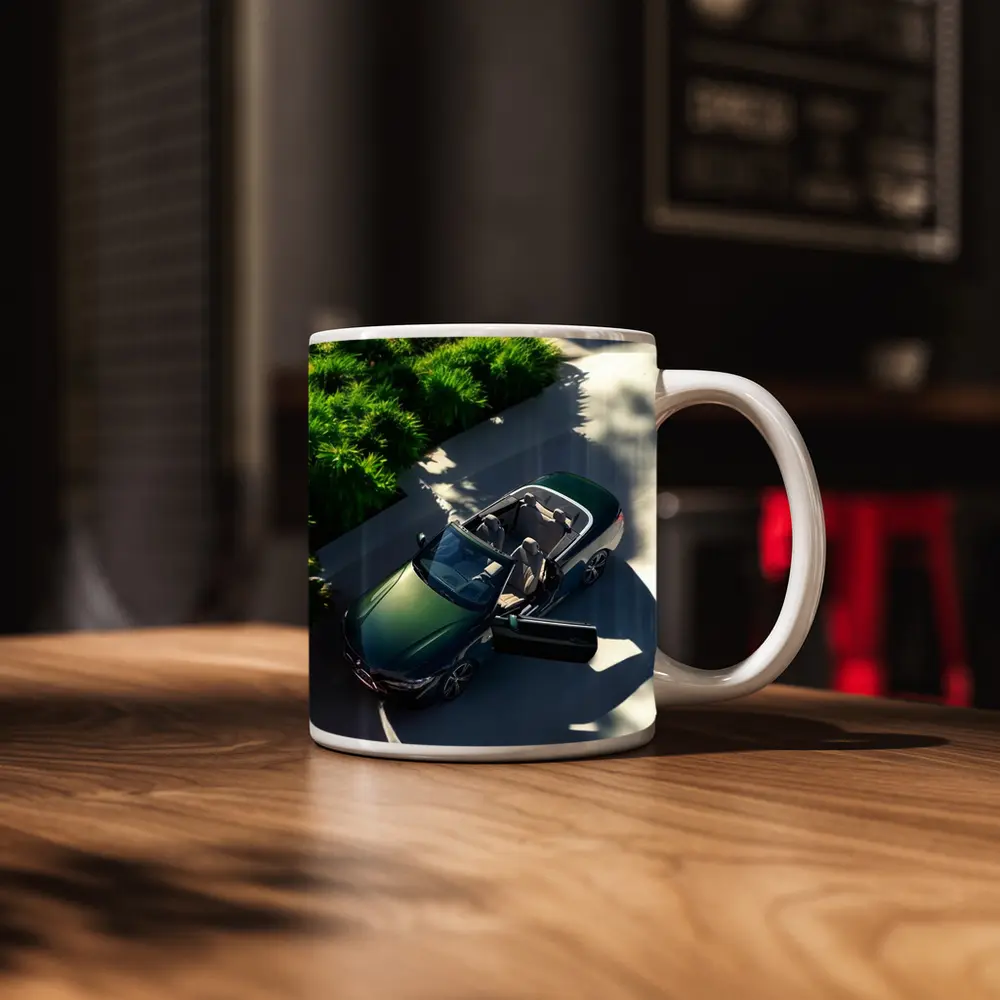 BMW 4 Series Convertible Green Aerial View – Mugs