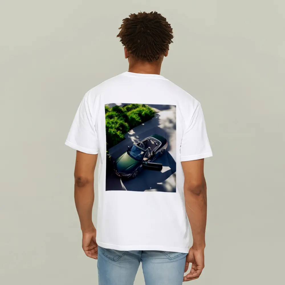 BMW 4 Series Convertible Green Aerial View – T-Shirts