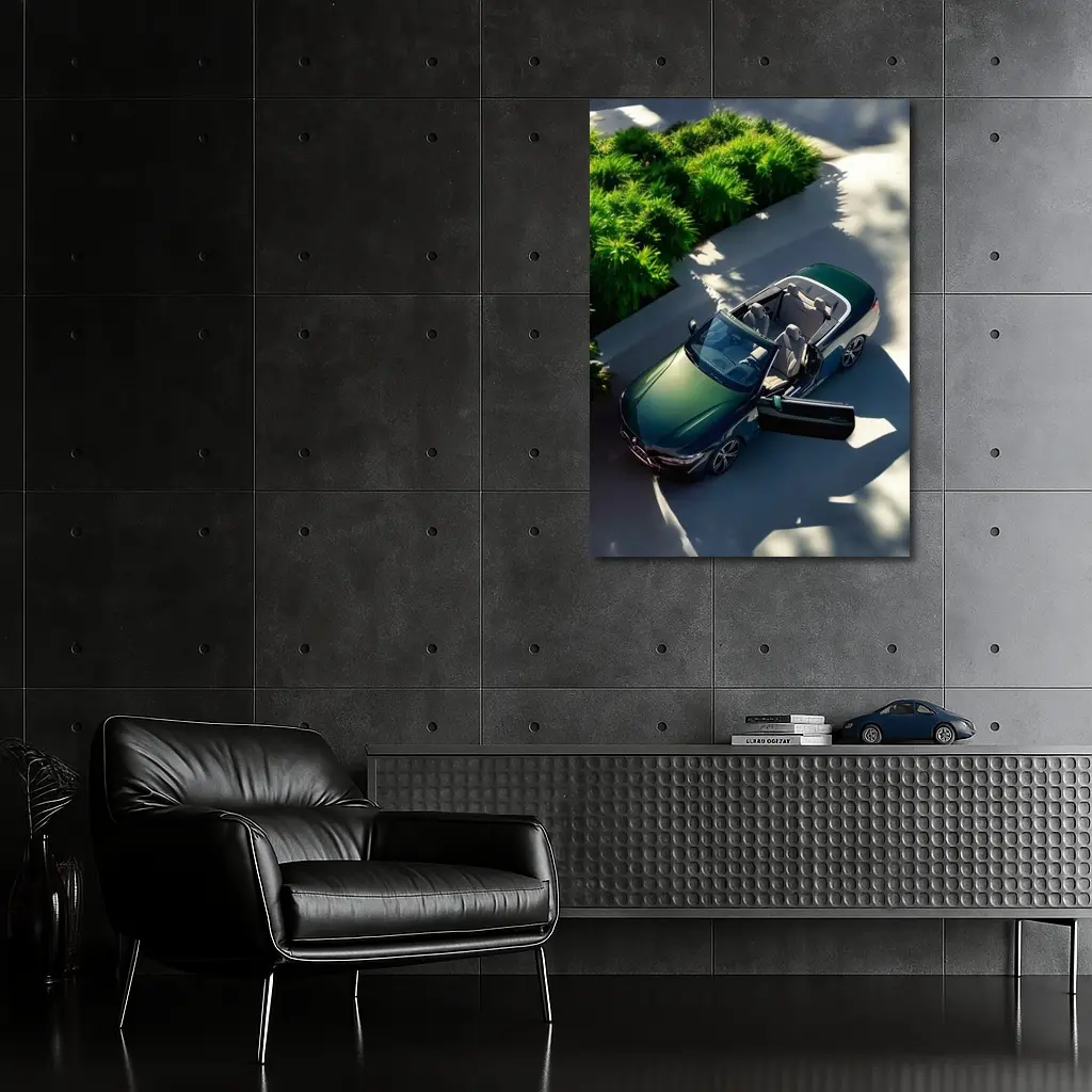 BMW 4 Series Convertible Green Aerial View – Wall Art