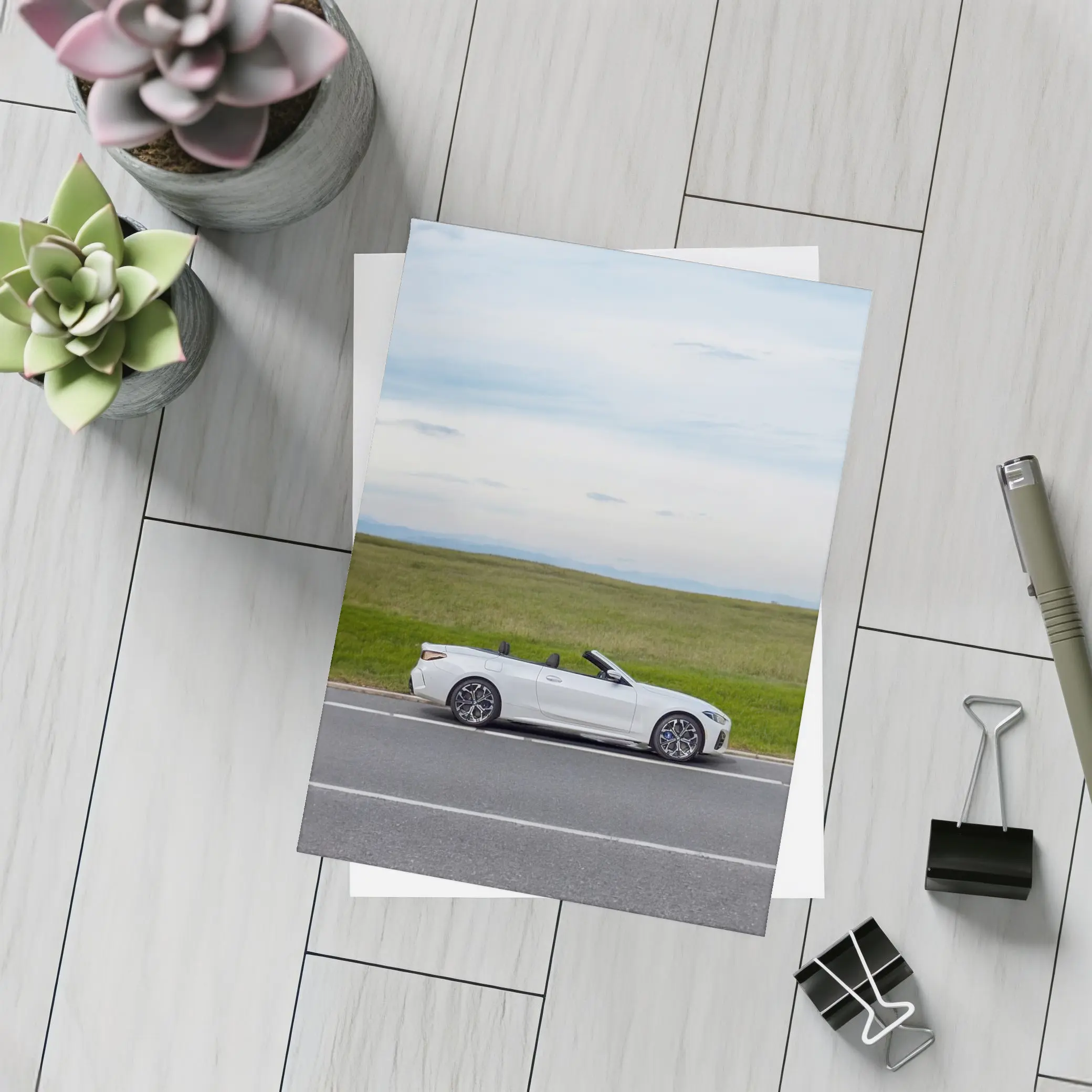 BMW 4 Series Convertible Open Road Fields – Postcards
