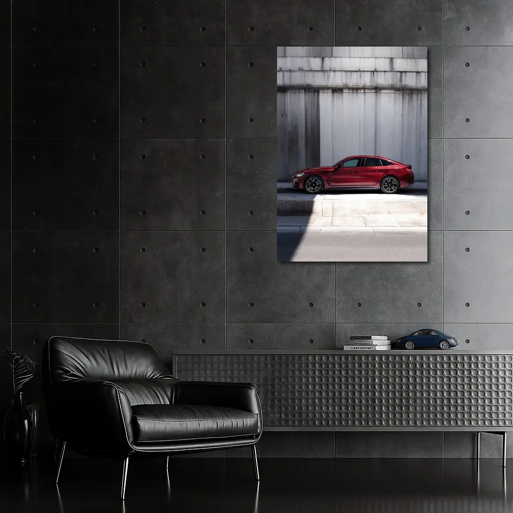 BMW 4 Series Gran Coupe Red Side Profile – Wall Art
