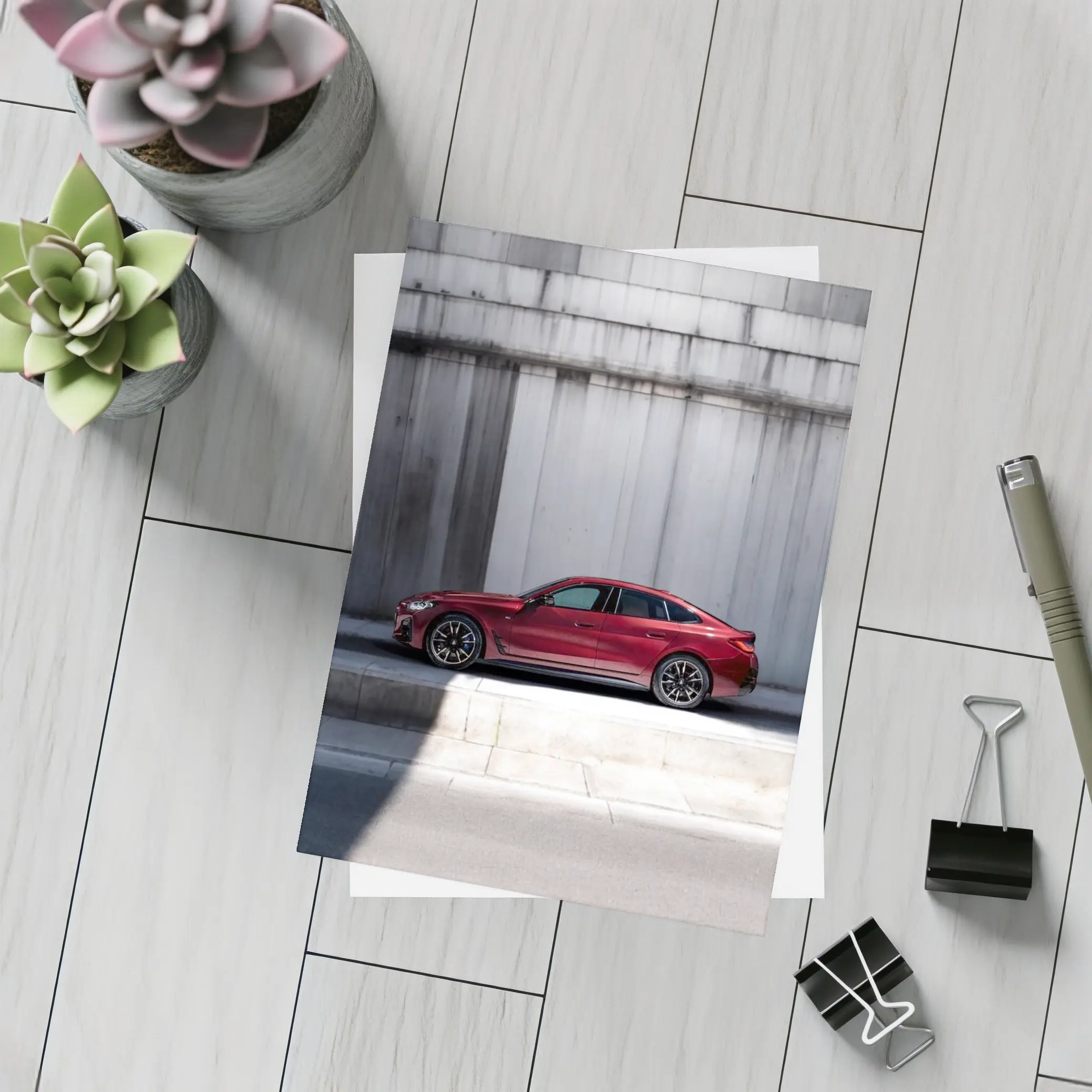 BMW 4 Series Gran Coupe Red Side Profile – Postcards