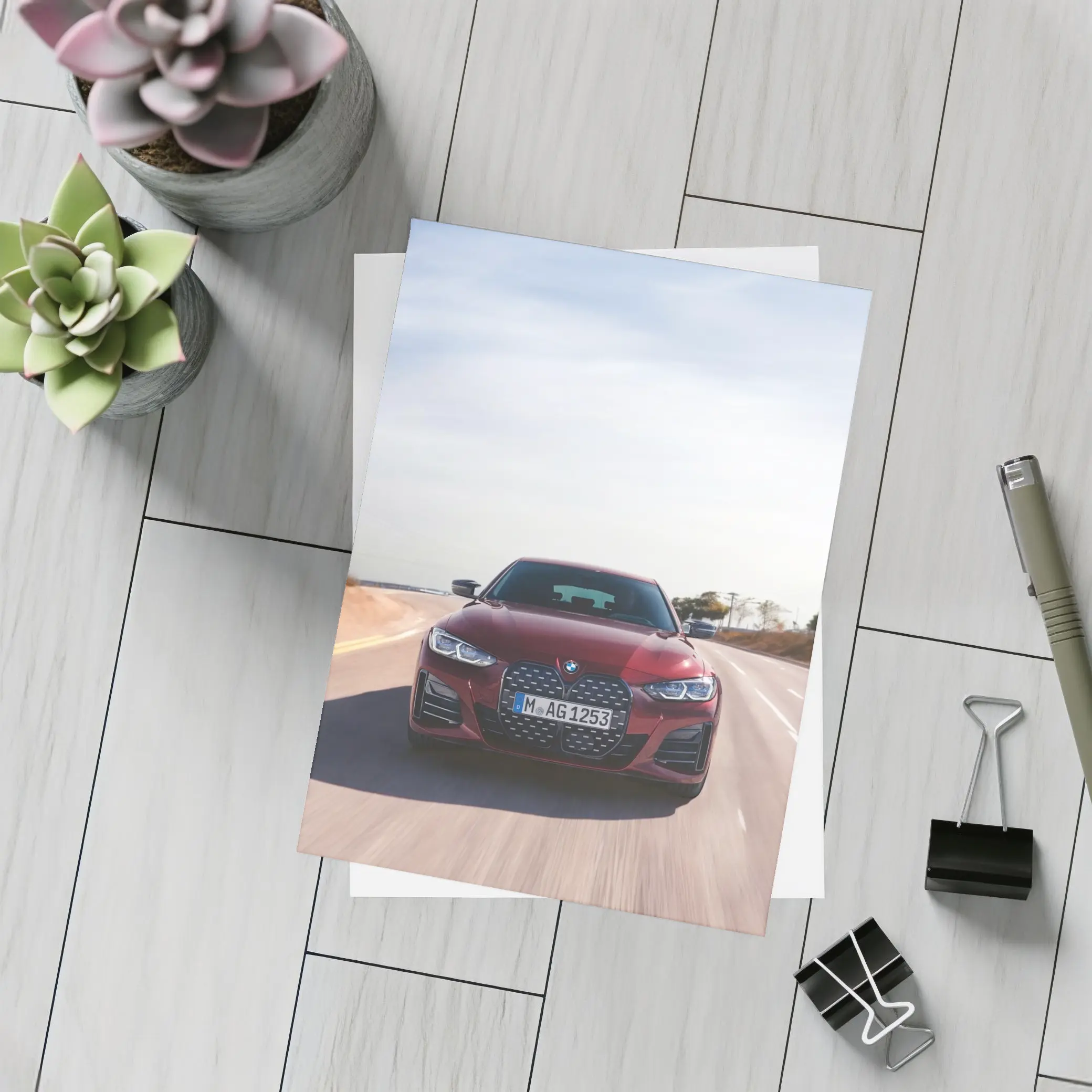 BMW 4 Series Gran Coupe Red Highway – Postcards