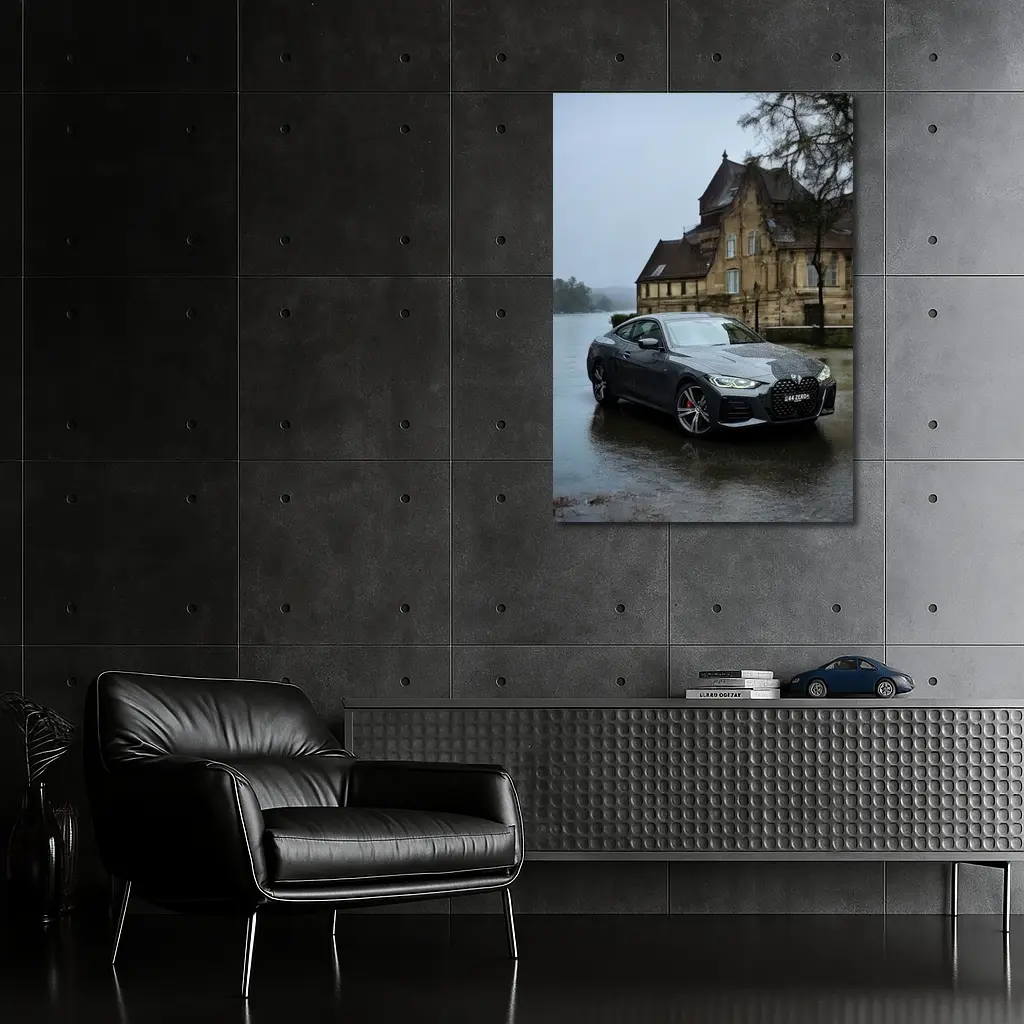 BMW 4 Series Coupe Rainy European Backdrop – Wall Art