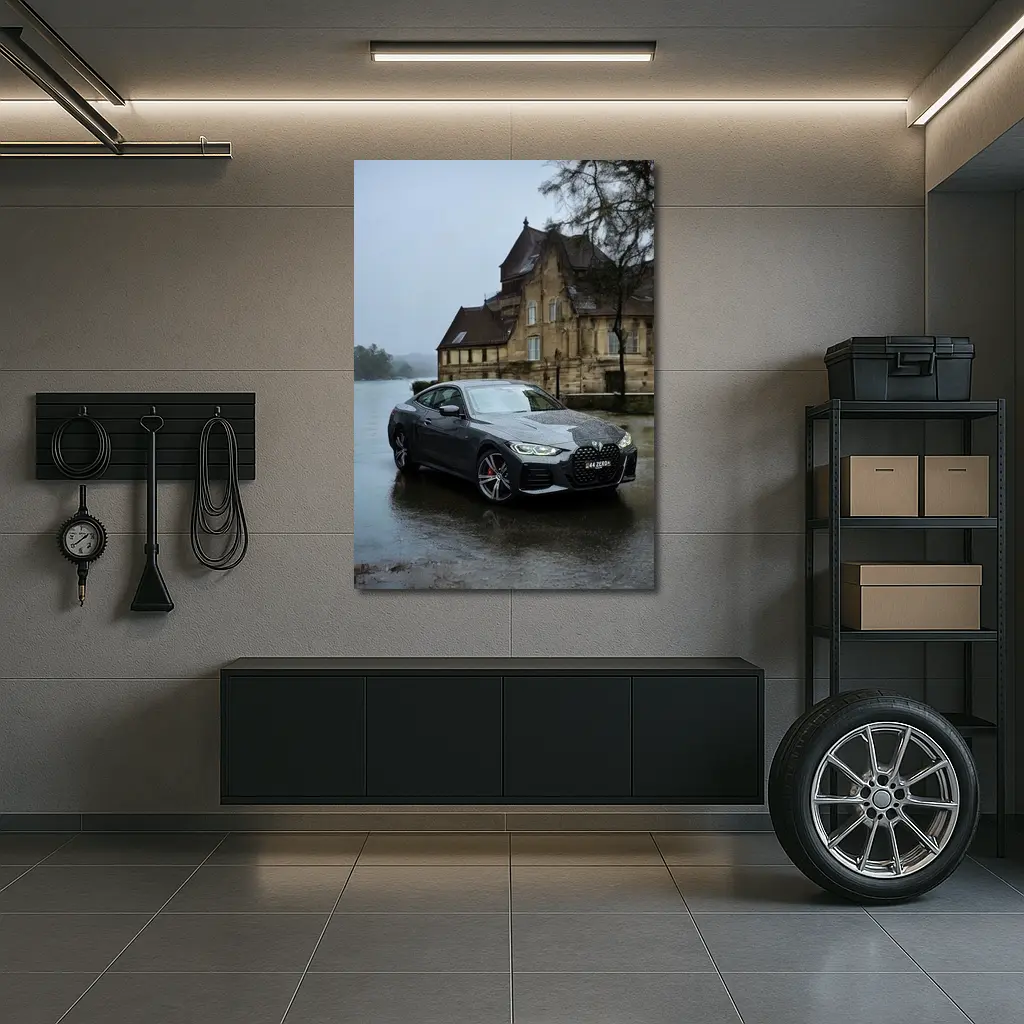 BMW 4 Series Coupe Rainy European Backdrop – Wall Art