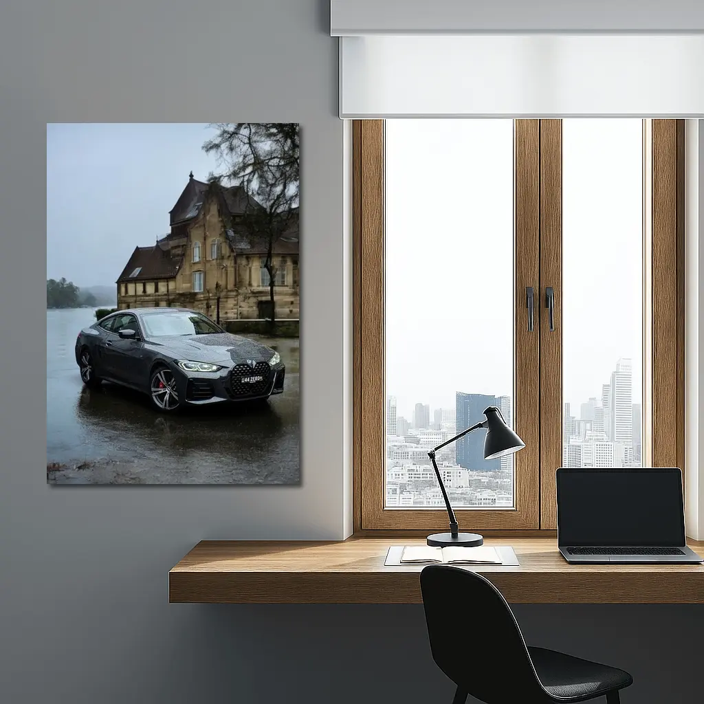 BMW 4 Series Coupe Rainy European Backdrop – Wall Art