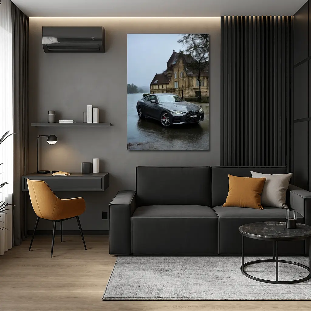 BMW 4 Series Coupe Rainy European Backdrop – Wall Art