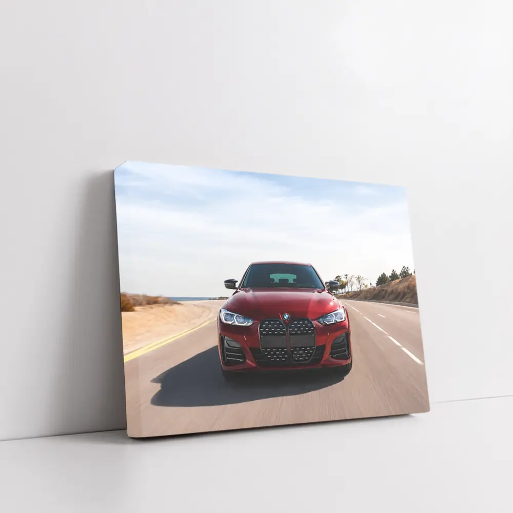 BMW Four Series Red Driving Open Road – Wall Art