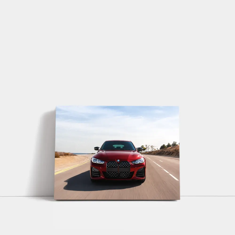BMW Four Series Red Driving Open Road – Wall Art