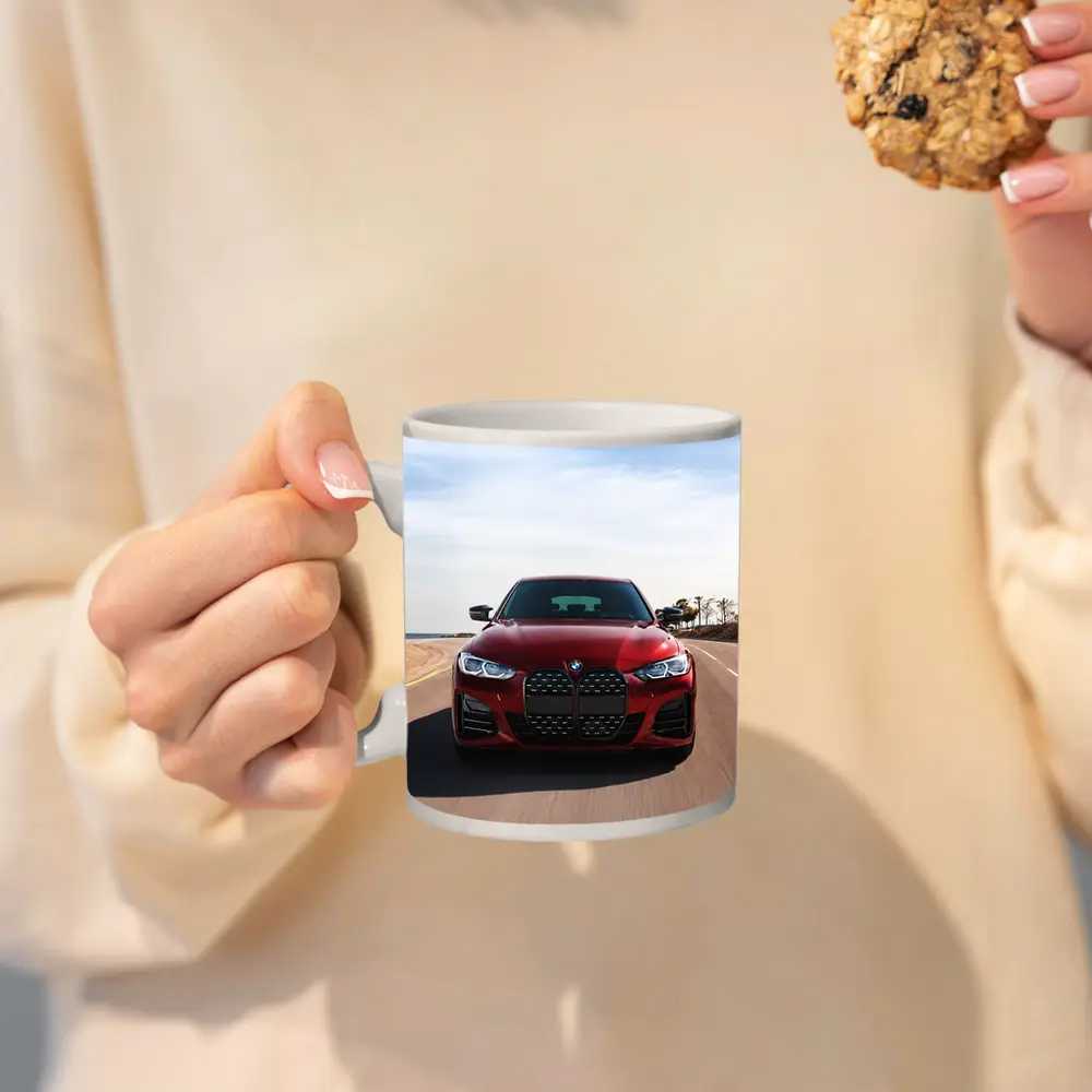 BMW Four Series Red Driving Open Road – Mugs