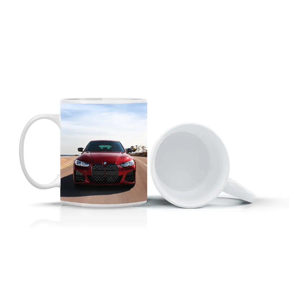 BMW Four Series Red Driving Open Road – Mugs