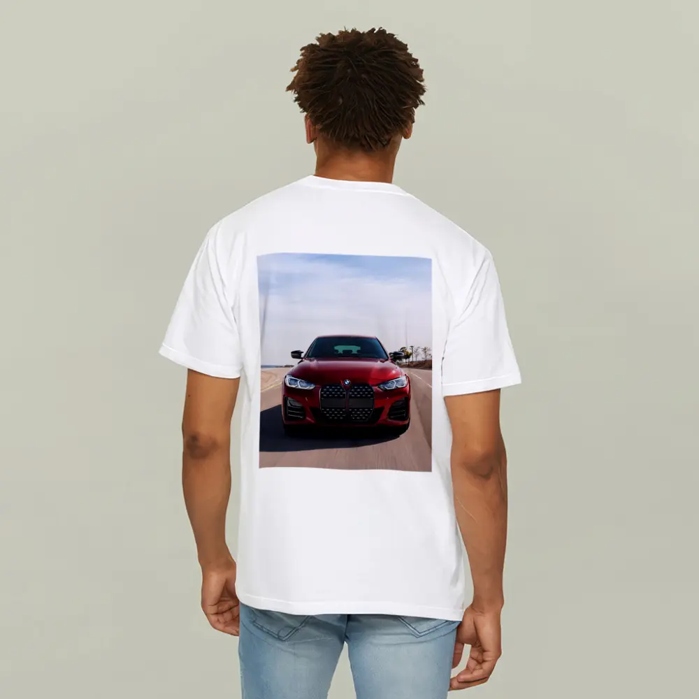 BMW Four Series Red Driving Open Road – T-Shirts