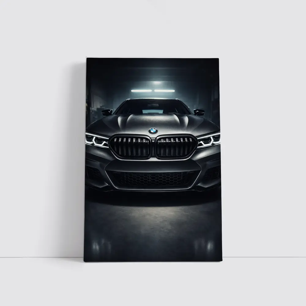 BMW M5 Dark Garage Front View – Wall Art