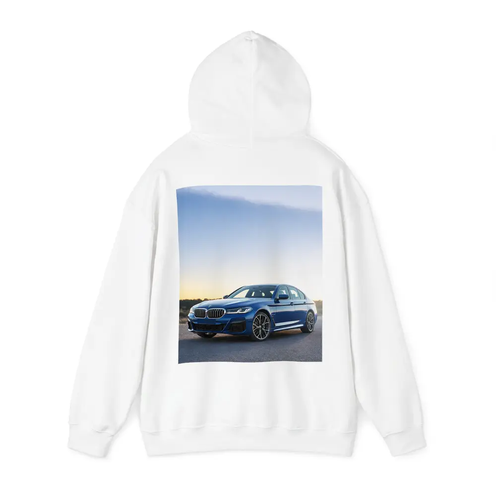 BMW 5 Series Blue Sedan Desert Sunset – Hoodies