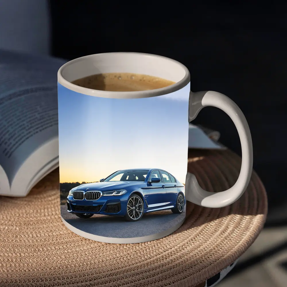 BMW 5 Series Blue Sedan Desert Sunset – Mugs