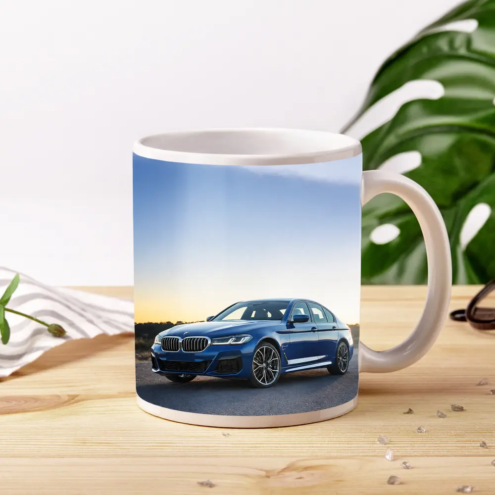 BMW 5 Series Blue Sedan Desert Sunset – Mugs