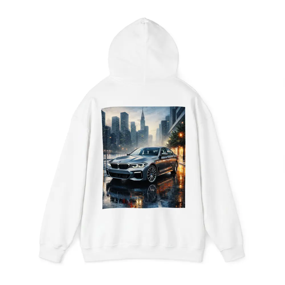BMW 5 Series Rainy City Night Street – Hoodies