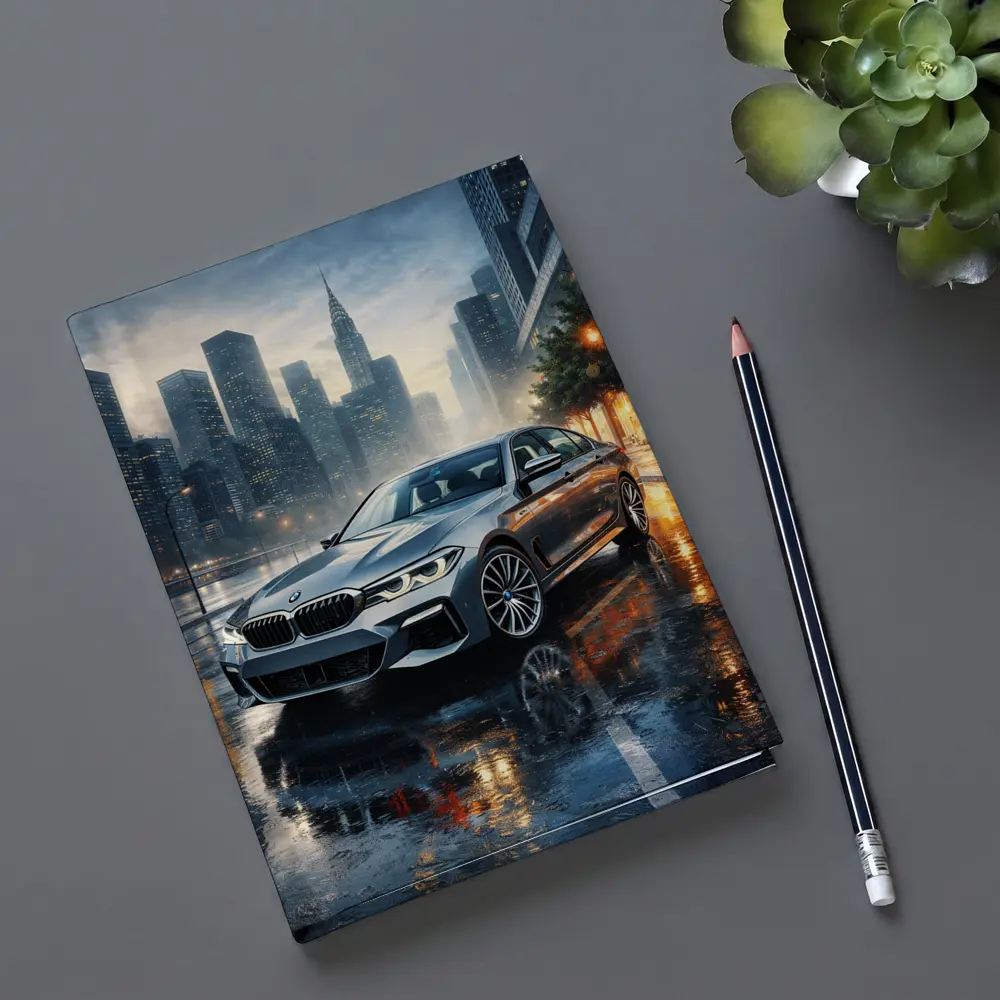 BMW 5 Series Rainy City Night Street – Notebooks